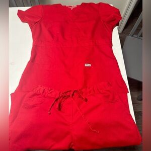 Grey’s Anatomy Red Scrub Set. (Med/Med Tall)